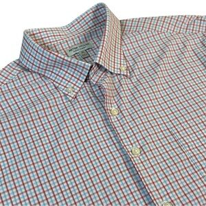 PETER MILLAR Summer Comfort Micro Plaid Button Down Shirt XL Performance Stretch